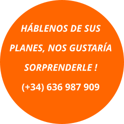 HÁBLENOS DE SUS  PLANES, NOS GUSTARÍA SORPRENDERLE ! (+34) 636 987 909